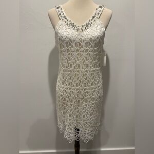 NWT! Pearl Georgina Chapman of Marchesa Elegant White Lace Dress